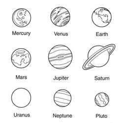 ぬりえ: 惑星(太陽系) - 無料の印刷可能なぬりえページ