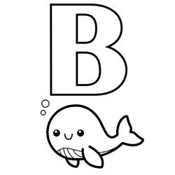 ぬりえ: 文字B - 無料の印刷可能なぬりえページ