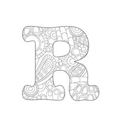 ぬりえページ: 文字R (文字とアルファベット) #194765 - 無料の印刷可能なぬりえページ