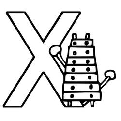 ぬりえページ: 文字X (文字とアルファベット) #194842 - 無料の印刷可能なぬりえページ