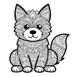 ぬりえ: 犬のマンダラ - 無料の印刷可能なぬりえページ