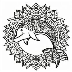 ぬりえページ: イルカのマンダラ (マンダラ) #219087 - 無料の印刷可能なぬりえページ