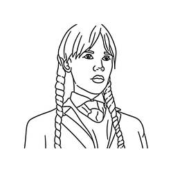 ぬりえページ: ウェンズデー・アダムス (映画とテレビ番組) #189742 - 無料の印刷可能なぬりえページ