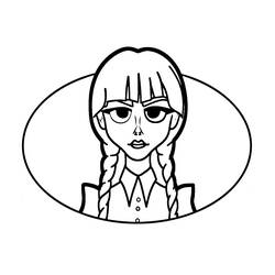 ぬりえページ: ウェンズデー・アダムス (映画とテレビ番組) #189743 - 無料の印刷可能なぬりえページ