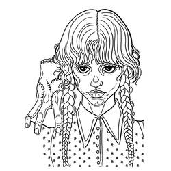 ぬりえページ: ウェンズデー・アダムス (映画とテレビ番組) #189744 - 無料の印刷可能なぬりえページ