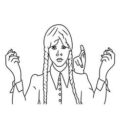 ぬりえページ: ウェンズデー・アダムス (映画とテレビ番組) #189745 - 無料の印刷可能なぬりえページ