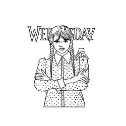 ぬりえページ: ウェンズデー・アダムス (映画とテレビ番組) #189749 - 無料の印刷可能なぬりえページ