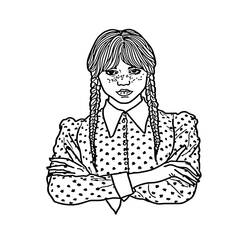 ぬりえページ: ウェンズデー・アダムス (映画とテレビ番組) #189750 - 無料の印刷可能なぬりえページ