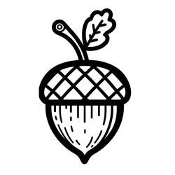 ぬりえ: どんぐり - 無料の印刷可能なぬりえページ