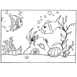 ぬりえページ: 海底 (自然と季節) #160107 - 無料の印刷可能なぬりえページ