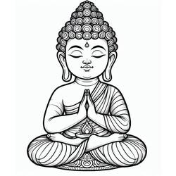 ぬりえ: 仏陀 - 無料の印刷可能なぬりえページ