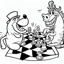 ぬりえ: チェス - 無料の印刷可能なぬりえページ