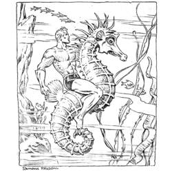 ぬりえページ: アクアマン (スーパーヒーローとスーパーヴィラン) #85151 - 無料の印刷可能なぬりえページ