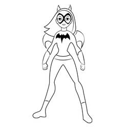ぬりえページ: バットガール (スーパーヒーローとスーパーヴィラン) #205820 - 無料の印刷可能なぬりえページ