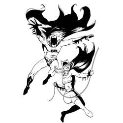 ぬりえページ: バットガール (スーパーヒーローとスーパーヴィラン) #77862 - 無料の印刷可能なぬりえページ