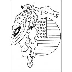 ぬりえページ: キャプテン・アメリカ (スーパーヒーローとスーパーヴィラン) #76564 - 無料の印刷可能なぬりえページ