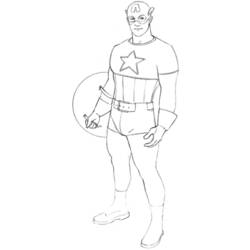 ぬりえページ: キャプテン・アメリカ (スーパーヒーローとスーパーヴィラン) #76597 - 無料の印刷可能なぬりえページ