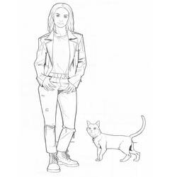 ぬりえページ: キャプテン・マーベル (スーパーヒーローとスーパーヴィラン) #200040 - 無料の印刷可能なぬりえページ