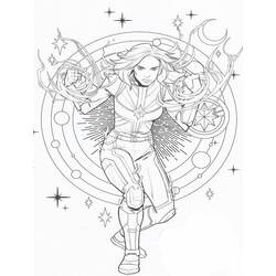 ぬりえページ: キャプテン・マーベル (スーパーヒーローとスーパーヴィラン) #200042 - 無料の印刷可能なぬりえページ