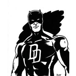 ぬりえページ: Daredevil (スーパーヒーローとスーパーヴィラン) #78227 - 無料の印刷可能なぬりえページ