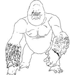 ぬりえページ: King Kong (スーパーヒーローとスーパーヴィラン) #203382 - 無料の印刷可能なぬりえページ