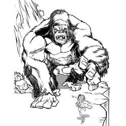 ぬりえページ: King Kong (スーパーヒーローとスーパーヴィラン) #203387 - 無料の印刷可能なぬりえページ
