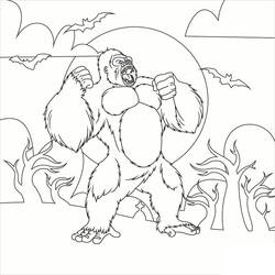 ぬりえページ: King Kong (スーパーヒーローとスーパーヴィラン) #203393 - 無料の印刷可能なぬりえページ