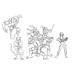 ぬりえページ: Ninja Turtles (スーパーヒーローとスーパーヴィラン) #75515 - 無料の印刷可能なぬりえページ