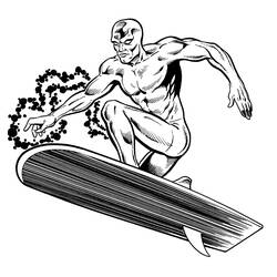 ぬりえページ: シルバーサーファー (スーパーヒーローとスーパーヴィラン) #81124 - 無料の印刷可能なぬりえページ