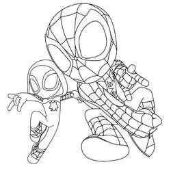 ぬりえページ: SpideyとHis Amazing Friends (スーパーヒーローとスーパーヴィラン) #211259 - 無料の印刷可能なぬりえページ