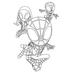 ぬりえページ: SpideyとHis Amazing Friends (スーパーヒーローとスーパーヴィラン) #211263 - 無料の印刷可能なぬりえページ
