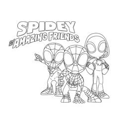 ぬりえページ: SpideyとHis Amazing Friends (スーパーヒーローとスーパーヴィラン) #211270 - 無料の印刷可能なぬりえページ
