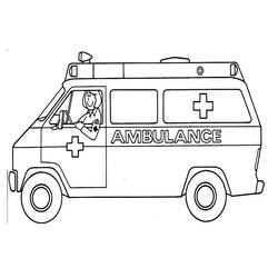 ぬりえ: 救急車 - 無料の印刷可能なぬりえページ