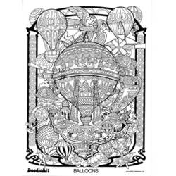 ぬりえページ: 熱気球 (交通) #134662 - 無料の印刷可能なぬりえページ