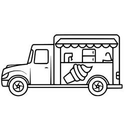 ぬりえページ: アイスクリーム車 (交通) #213357 - 無料の印刷可能なぬりえページ