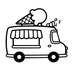ぬりえページ: アイスクリーム車 (交通) #213364 - 無料の印刷可能なぬりえページ