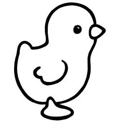 立っているひよこ のぬりえ