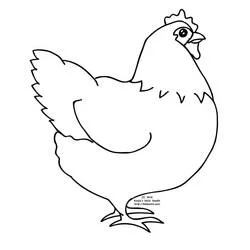 雌鶏とひよこぬりえ #193208 印刷して色を塗る