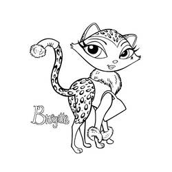 ヒョウ柄のスタイリッシュな子猫ブリジット のぬりえ