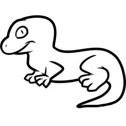 大きな丸い目の赤ちゃんトカゲ のぬりえ