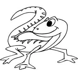 幸せそうなトカゲの大きな笑顔 のぬりえ