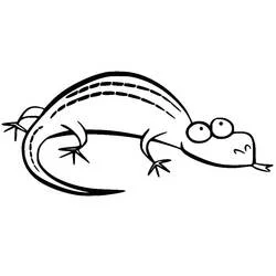 丸い大きな目のトカゲ のぬりえ