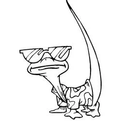 サングラスとシャツを着たトカゲ のぬりえ