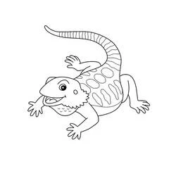 しっぽに縞模様のある笑うトカゲ のぬりえ