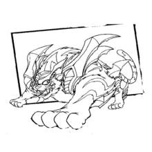 ベイブレード 獣型モンスターがしゃがむ姿 のぬりえ