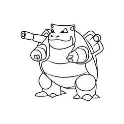 カメックスの戦うポーズ のぬりえ