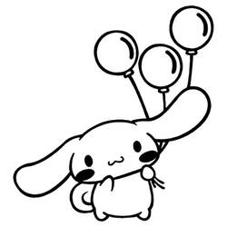 シナモロールと3つの風船 のぬりえ