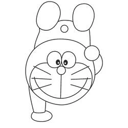 ドラえもんのアップの顔 のぬりえ