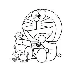 ドラえもんと小さな仲間たち のぬりえ
