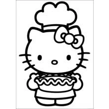 ハローキティ パティシエとパイ のぬりえ